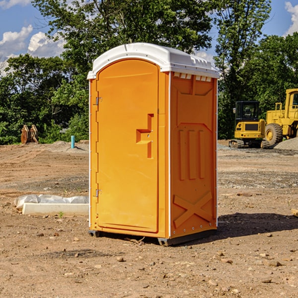 how often are the portable restrooms cleaned and serviced during a rental period in Thetford MI